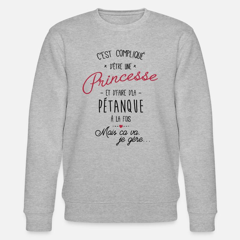 princesse et Pétanque - Sweat bio CHANGER Stanley/Stella Unisexe - gris chiné