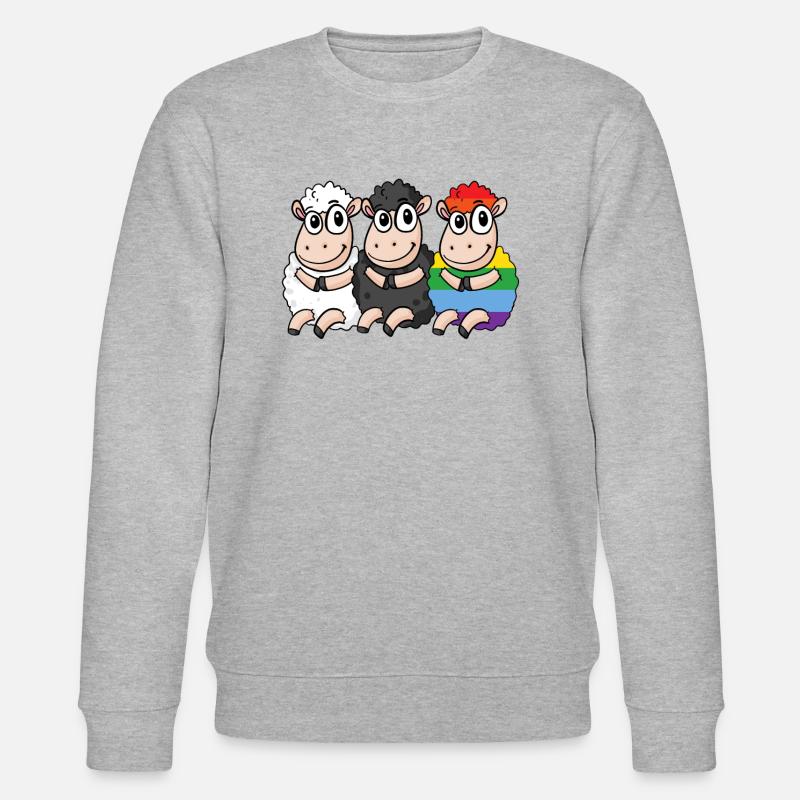 Mouton noir - Mouton arc-en-ciel - Sweat bio CHANGER Stanley/Stella Unisexe - gris chiné
