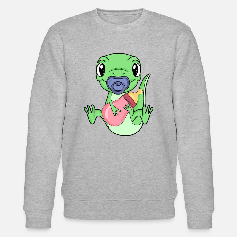 Baby Eidechse - Stanley/Stella Unisex Bio-Sweatshirt CHANGER  - Grau meliert