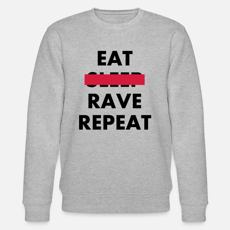 EAT - RAVE REPEAT - Stanley/Stella Unisex Bio-Sweatshirt CHANGER  - Grau meliert