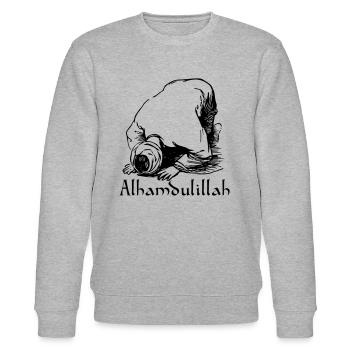 ISLAM MOSLEM ALLAH T-SHIRT - Stanley/Stella Unisex Bio-Sweatshirt CHANGER  - Grau meliert - Vorne - Nik (191cm) & Marisol (170cm)