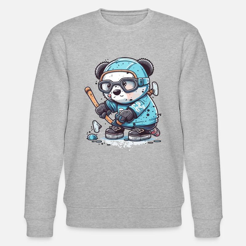 Panda Puckster - Stanley/Stella Unisex Bio-Sweatshirt CHANGER  - Grau meliert