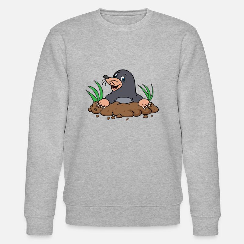 Maulwurf - Comic - Cartoon - Geschenkidee - Stanley/Stella Unisex Bio-Sweatshirt CHANGER  - Grau meliert