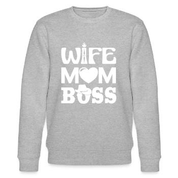 Femme Maman Boss - Sweat bio CHANGER Stanley/Stella Unisexe - gris chiné - Devant - Nik (191cm) & Marisol (170cm)