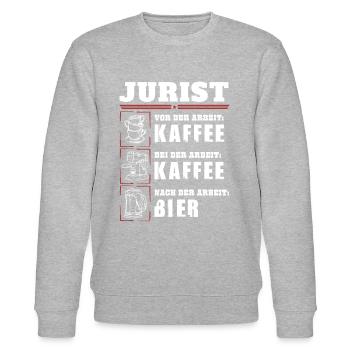 Mein Tagesablauf als Jurist - Stanley/Stella Unisex Bio-Sweatshirt CHANGER  - Grau meliert - Vorne - Nik (191cm) & Marisol (170cm)