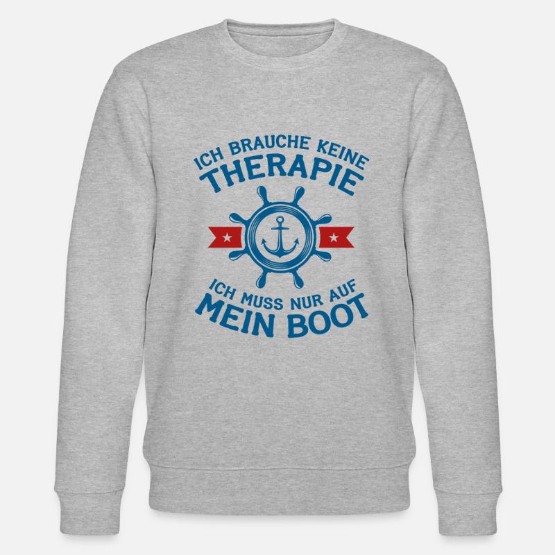 Boot Bootfahren Therapie Steuerrad Geschenk - Stanley/Stella Unisex Bio-Sweatshirt CHANGER  - Grau meliert