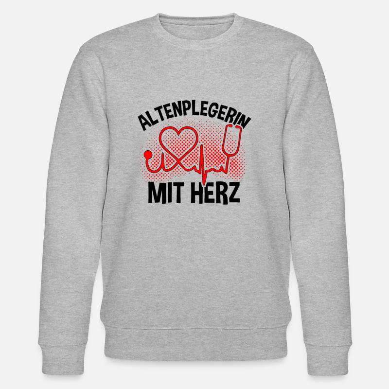 Altenpflegerin mit Herz - Stanley/Stella Unisex Bio-Sweatshirt CHANGER  - Grau meliert