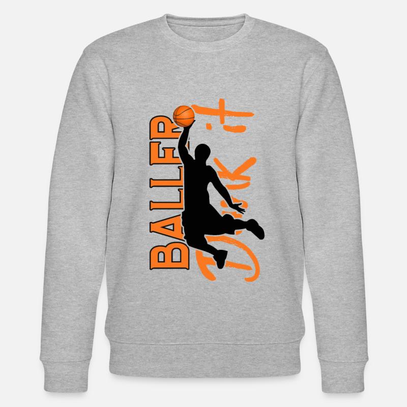 Basketball Slam Dunk - Stanley/Stella Unisex Bio-Sweatshirt CHANGER  - Grau meliert