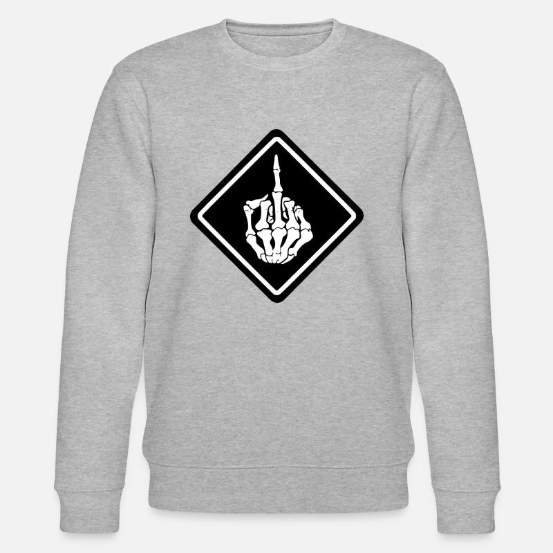 Mittelfinger - Skull n Bones Biker - Stanley/Stella Unisex Bio-Sweatshirt CHANGER  - Grau meliert