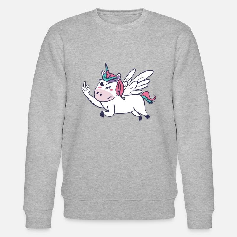 Mittelfinger Einhorn - Sweat bio CHANGER Stanley/Stella Unisexe - gris chiné