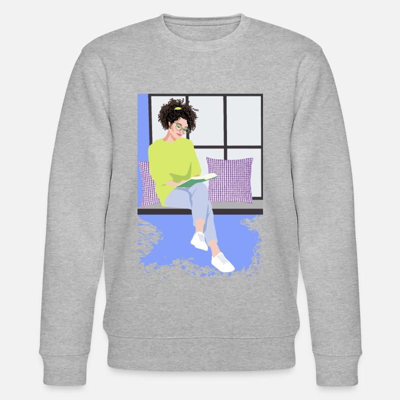Bücherliebhaber - Stanley/Stella Unisex Bio-Sweatshirt CHANGER  - Grau meliert
