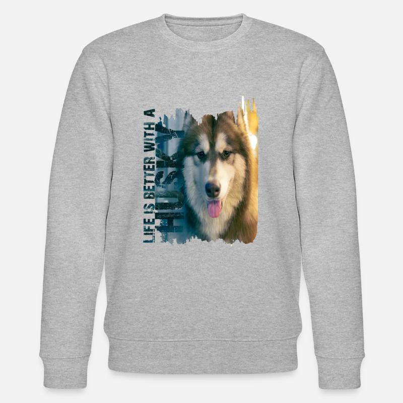 Siberian Husky - Stanley/Stella Unisex Bio-Sweatshirt CHANGER  - Grau meliert