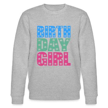 Birthday Girl - Stanley/Stella Unisex Bio-Sweatshirt CHANGER  - Grau meliert - Vorne - Nik (191cm) & Marisol (170cm)