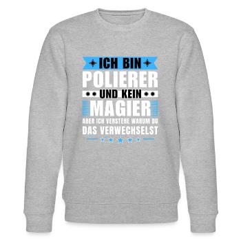 Ich bin Polierer und kein Magier - Stanley/Stella Unisex Bio-Sweatshirt CHANGER  - Grau meliert - Vorne - Nik (191cm) & Marisol (170cm)