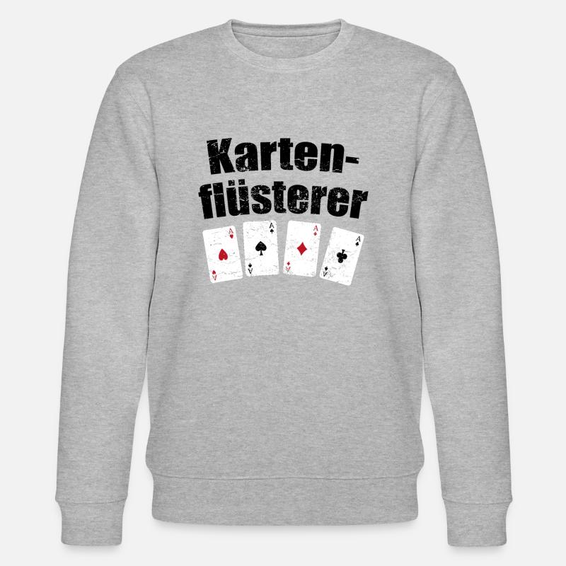 Kartenflüsterer Ass Spielkarten Karten Geschenk - Stanley/Stella Unisex Bio-Sweatshirt CHANGER  - Grau meliert