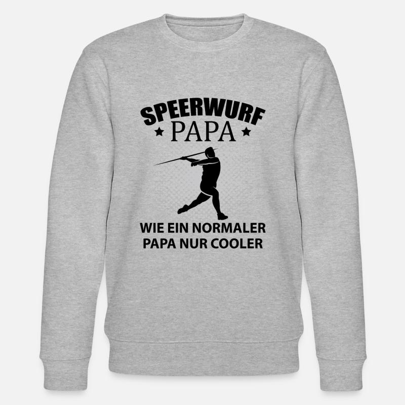 Speerwerfen Speerwurf Speerwerfer Papa Geschenk - Stanley/Stella Unisex Bio-Sweatshirt CHANGER - Grau meliert
