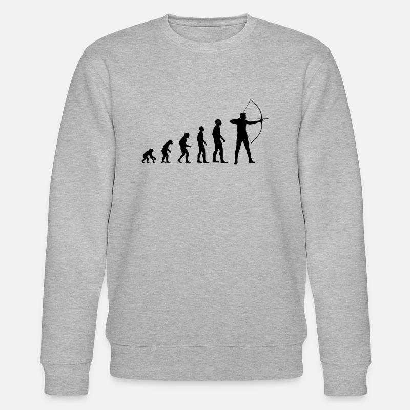 Bogenschießen Bogen Bogenschütze Evolution - Stanley/Stella Unisex Bio-Sweatshirt CHANGER  - Grau meliert