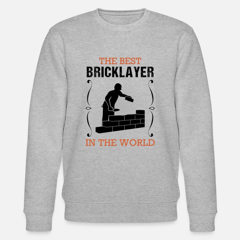 Bricklayer Builder Profession Training Gift - Stanley/Stella CHANGER Unisex Organic Sweatshirt - heather grey