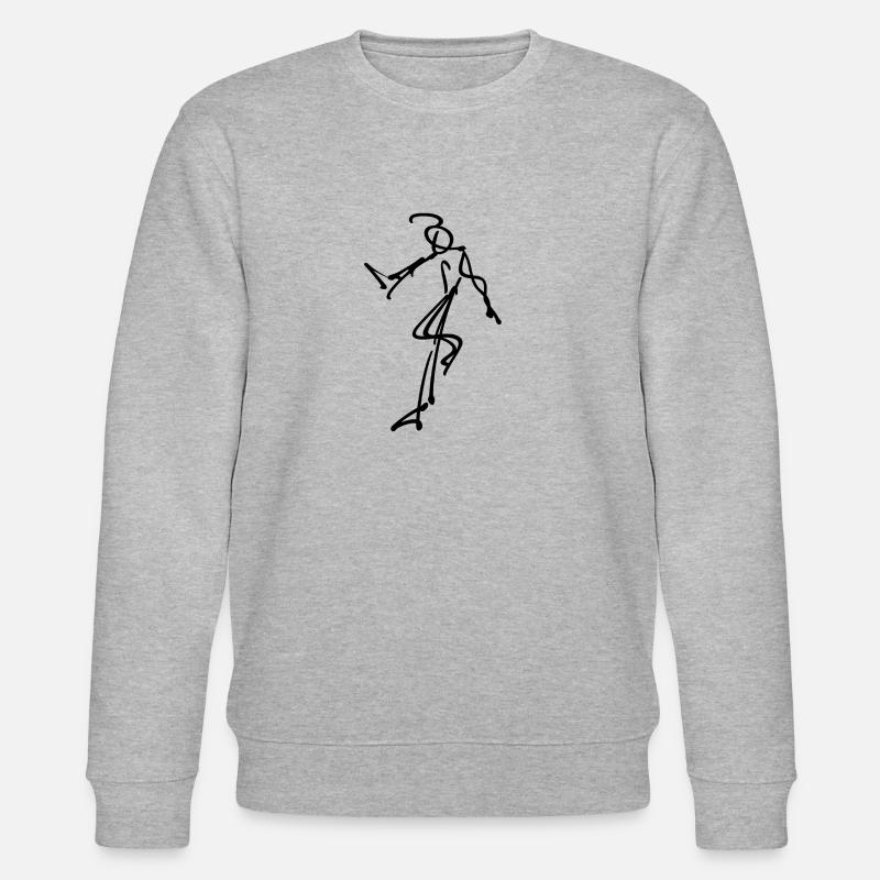 Strichmännchen Tänzer - Stanley/Stella Unisex Bio-Sweatshirt CHANGER  - Grau meliert