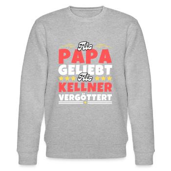 Als Papa geliebt, als Kellner vergöttert - Stanley/Stella Unisex Bio-Sweatshirt CHANGER  - Grau meliert - Vorne - Nik (191cm) & Marisol (170cm)
