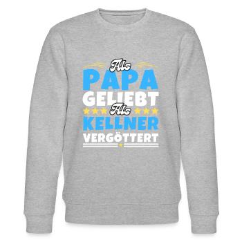 Als Papa geliebt, als Kellner vergöttert - Stanley/Stella Unisex Bio-Sweatshirt CHANGER  - Grau meliert - Vorne - Nik (191cm) & Marisol (170cm)