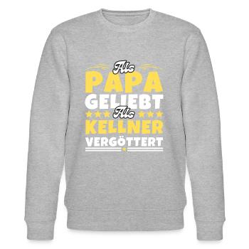 Als Papa geliebt, als Kellner vergöttert - Stanley/Stella Unisex Bio-Sweatshirt CHANGER  - Grau meliert - Vorne - Nik (191cm) & Marisol (170cm)