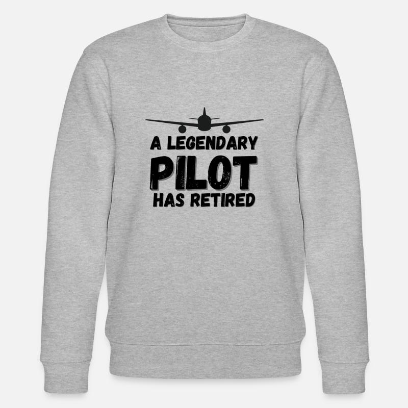 a legendary pilot has retired - Stanley/Stella CHANGER Unisex Organic Sweatshirt - heather grey