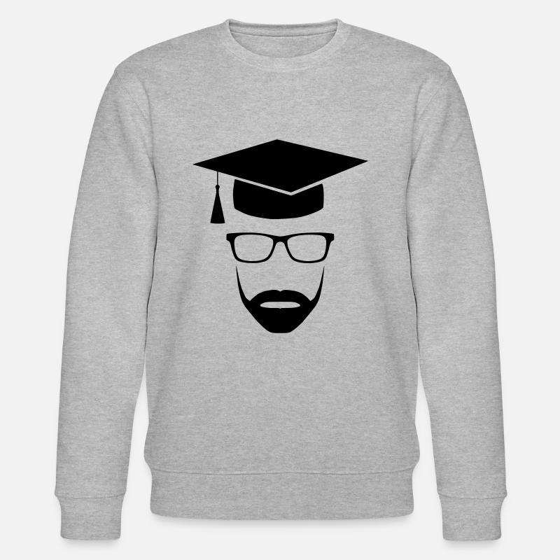 Master Uni Nerd with Beard - Stanley/Stella CHANGER Unisex Organic Sweatshirt - heather grey