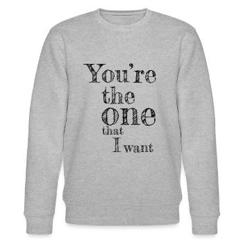 Valentinstag Partnershirt Liebeslied Duett - Stanley/Stella Unisex Bio-Sweatshirt CHANGER  - Grau meliert - Vorne - Nik (191cm) & Marisol (170cm)