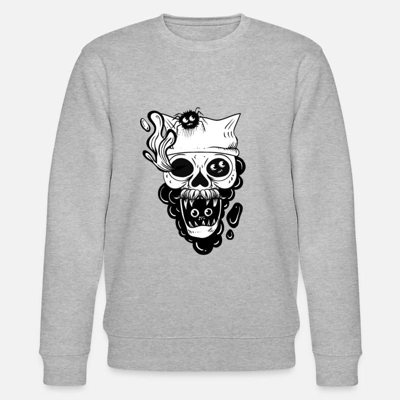 Schädel und Spinne - Stanley/Stella Unisex Bio-Sweatshirt CHANGER  - Grau meliert