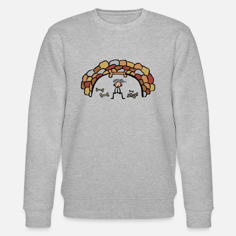 Evolution Höhle Höhlenmensch - Stanley/Stella Unisex Bio-Sweatshirt CHANGER  - Grau meliert