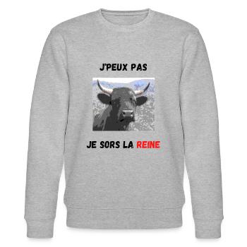 Vache Race d'Hérens - Sweat bio CHANGER Stanley/Stella Unisexe - gris chiné - Devant - Nik (191cm) & Marisol (170cm)