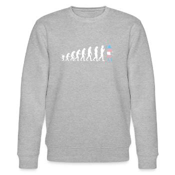 Transgender evolution - Stanley/Stella CHANGER Unisex Organic Sweatshirt - heather grey - Front - Nik (191cm) & Marisol (170cm)