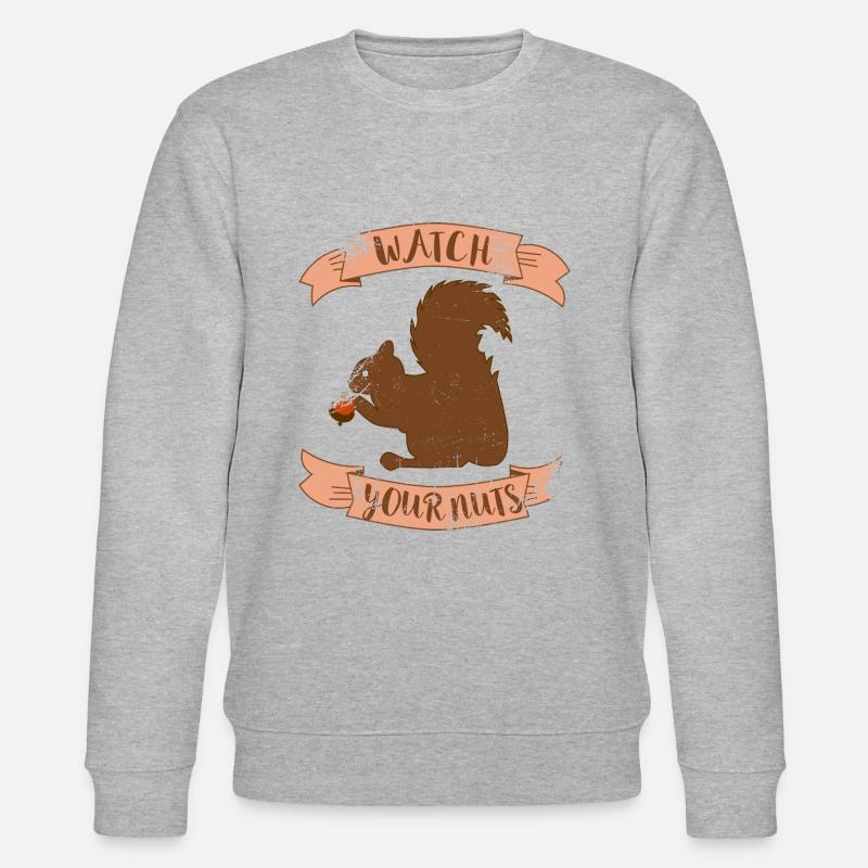 Regarde tes noix - Écureuil - Sweat bio CHANGER Stanley/Stella Unisexe - gris chiné