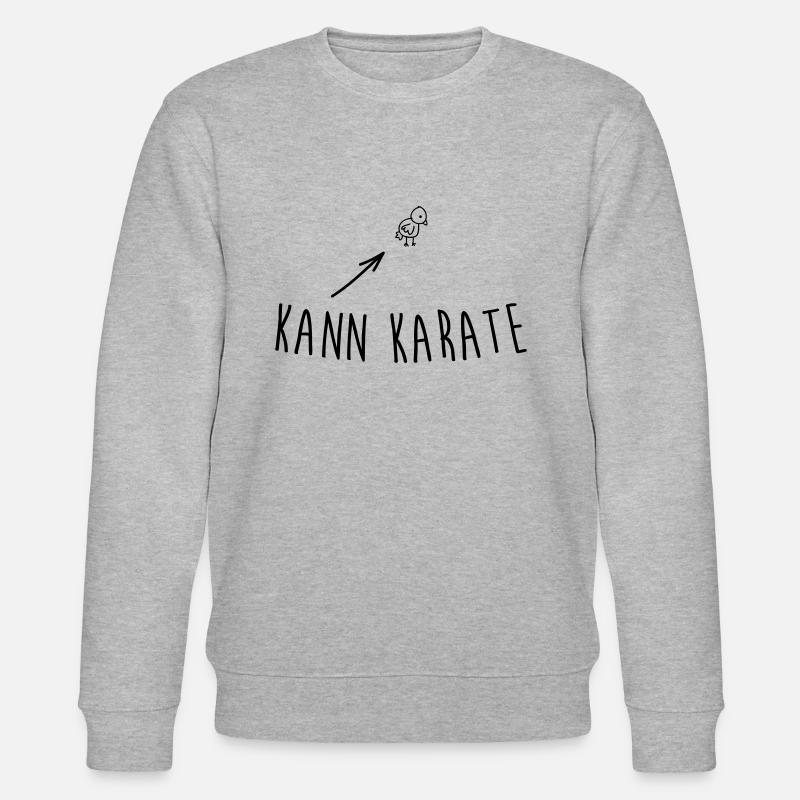 Kleines Hühnchen kann Karate - Stanley/Stella Unisex Bio-Sweatshirt CHANGER  - Grau meliert