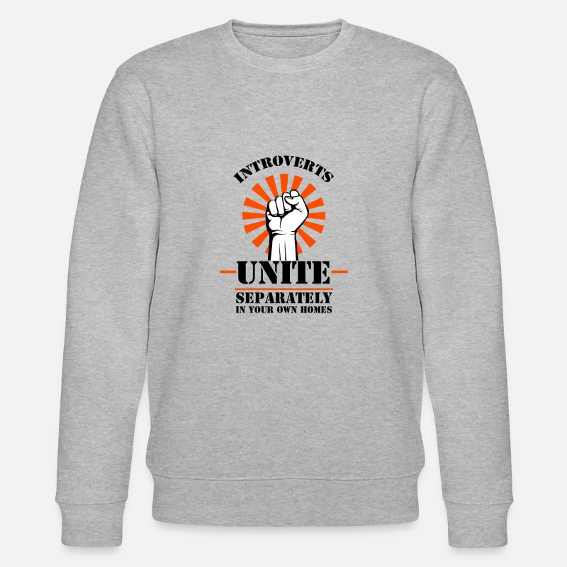Introverts unite Spruch schuechtern - Stanley/Stella Unisex Bio-Sweatshirt CHANGER  - Grau meliert