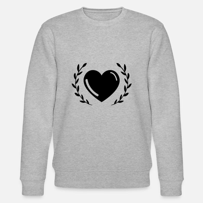 Symbol Geschenk Liebe Herz - Stanley/Stella Unisex Bio-Sweatshirt CHANGER  - Grau meliert