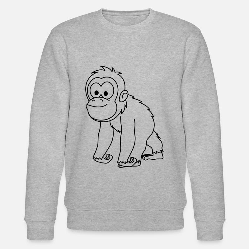 Orangutan monkey comic - Stanley/Stella CHANGER Unisex Organic Sweatshirt - heather grey