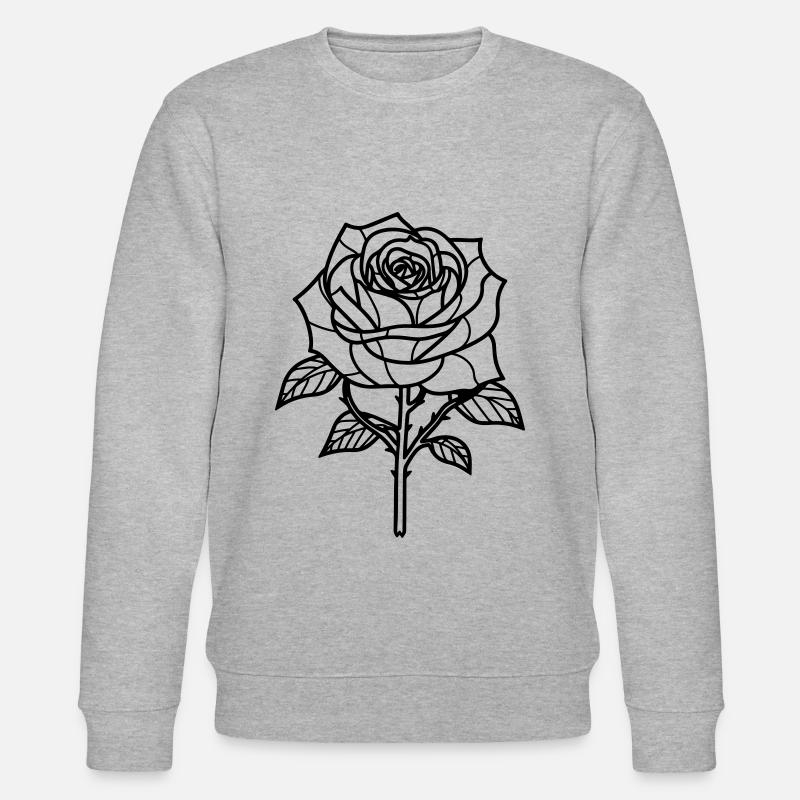 Rose Blume Dornen - Stanley/Stella Unisex Bio-Sweatshirt CHANGER  - Grau meliert