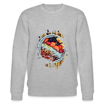 Fruit Bowl - Stanley/Stella Unisex Bio-Sweatshirt CHANGER  - Grau meliert - Vorne - Nik (191cm) & Marisol (170cm)