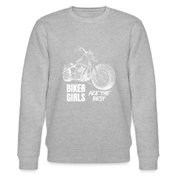 Motorbike - Biker Girls are the Best - Stanley/Stella Unisex Bio-Sweatshirt CHANGER  - Grau meliert - Vorne - Nik (191cm) & Marisol (170cm)