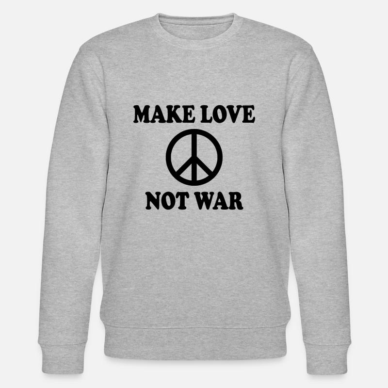 Make love not war - Stanley/Stella CHANGER Unisex Organic Sweatshirt - heather grey