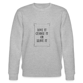 Love it or leave it - Stanley/Stella Unisex Bio-Sweatshirt CHANGER  - Grau meliert - Vorne - Nik (191cm) & Marisol (170cm)