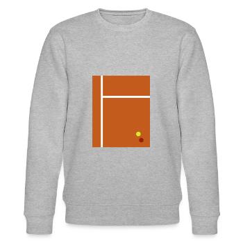 Tennis Illustration 2D Flat Minimalism Design - Stanley/Stella Unisex Bio-Sweatshirt CHANGER  - Grau meliert - Vorne - Nik (191cm) & Marisol (170cm)