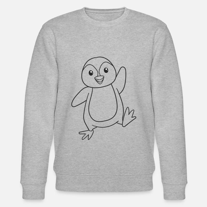 Pinguin, Vogel, Geschenk, Geschenkidee - Stanley/Stella Unisex Bio-Sweatshirt CHANGER  - Grau meliert