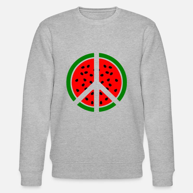 Symbole de paix pastèque - Sweat bio CHANGER Stanley/Stella Unisexe - gris chiné