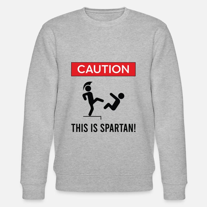 "Attention, c'est spartiate" du Spartiate - Sweat bio CHANGER Stanley/Stella Unisexe - gris chiné