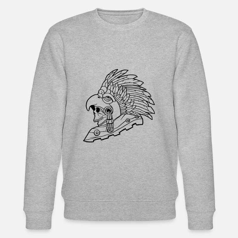 Azteken-Adler-Krieger Maya-Schädel Inka - Stanley/Stella Unisex Bio-Sweatshirt CHANGER  - Grau meliert