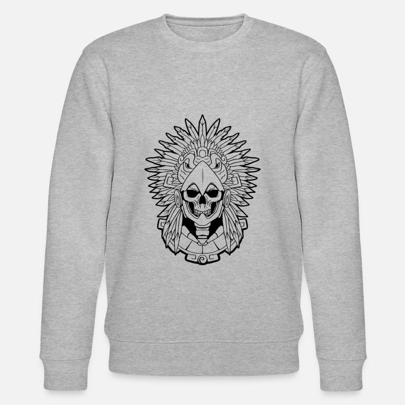 Azteken-Adler-Krieger Maya-Schädel Inka - Stanley/Stella Unisex Bio-Sweatshirt CHANGER  - Grau meliert