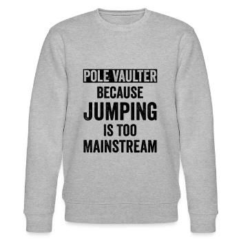Stabhochsprung - Stanley/Stella Unisex Bio-Sweatshirt CHANGER  - Grau meliert - Vorne - Nik (191cm) & Marisol (170cm)